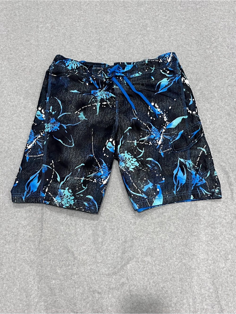 Speedo Men's Swim Shorts Blue Black Green Trunks Surf Ocean Tropical Size Medium